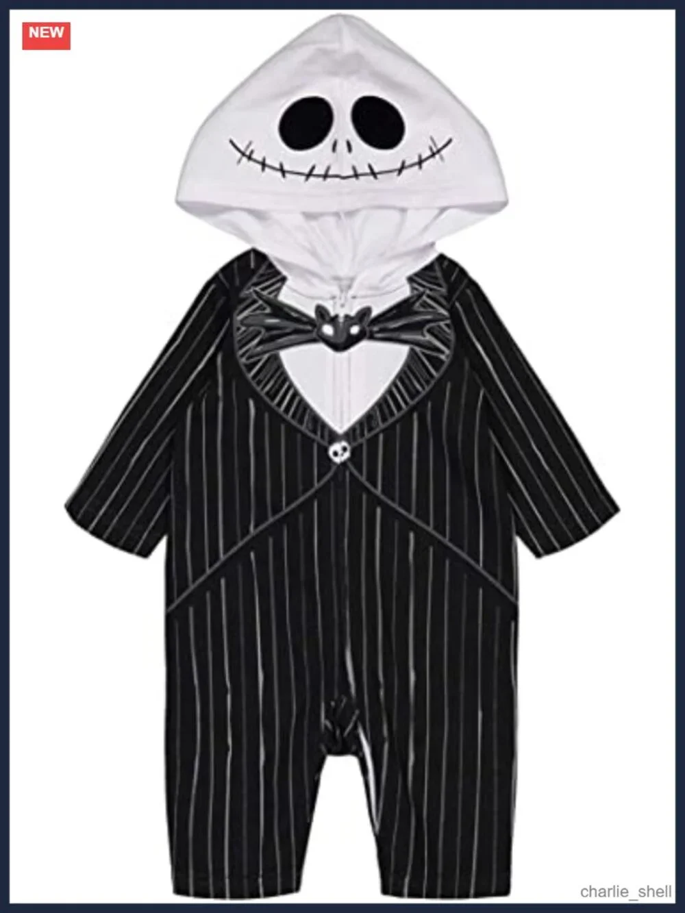 Jack Skellington Hooded One Piece Jumpsuit Costume for Baby Kids